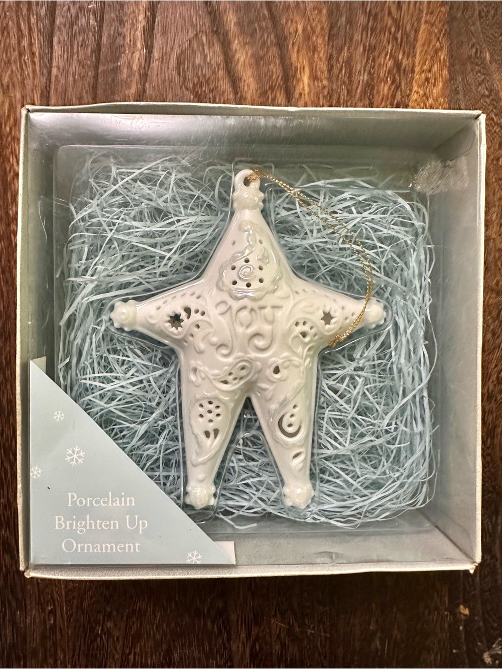 Vintage Snowscapes by Enesco Lace Pattern Porcelain Joy Star Ornament
